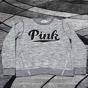 VS PINK 2015 Campus Crew Embroidered Logo Functional Zipper Sweatshirt